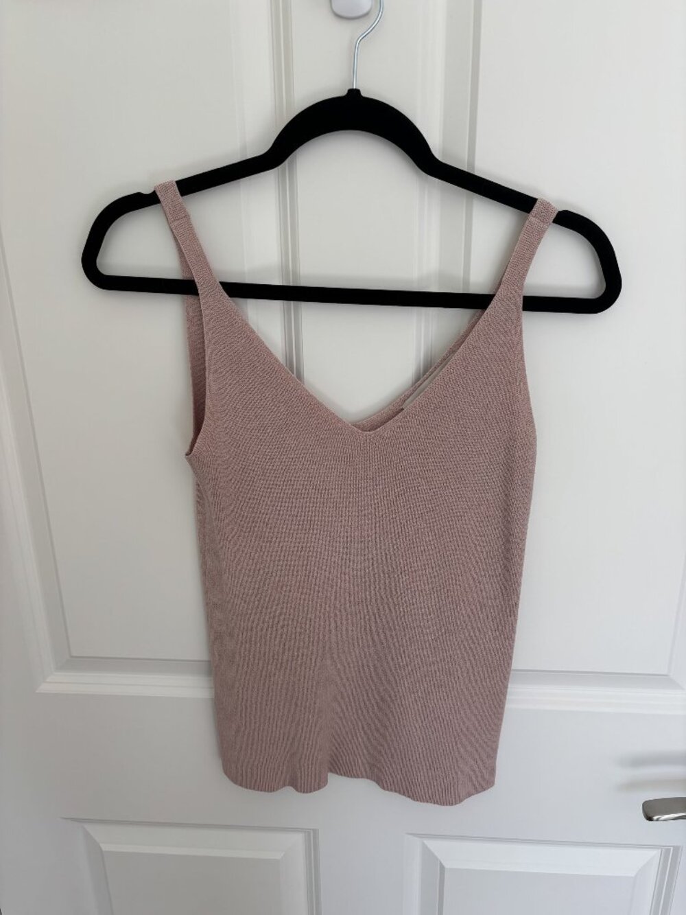 LOFT Blush Pink Knit V-Neck Sweater Tank, Size XS